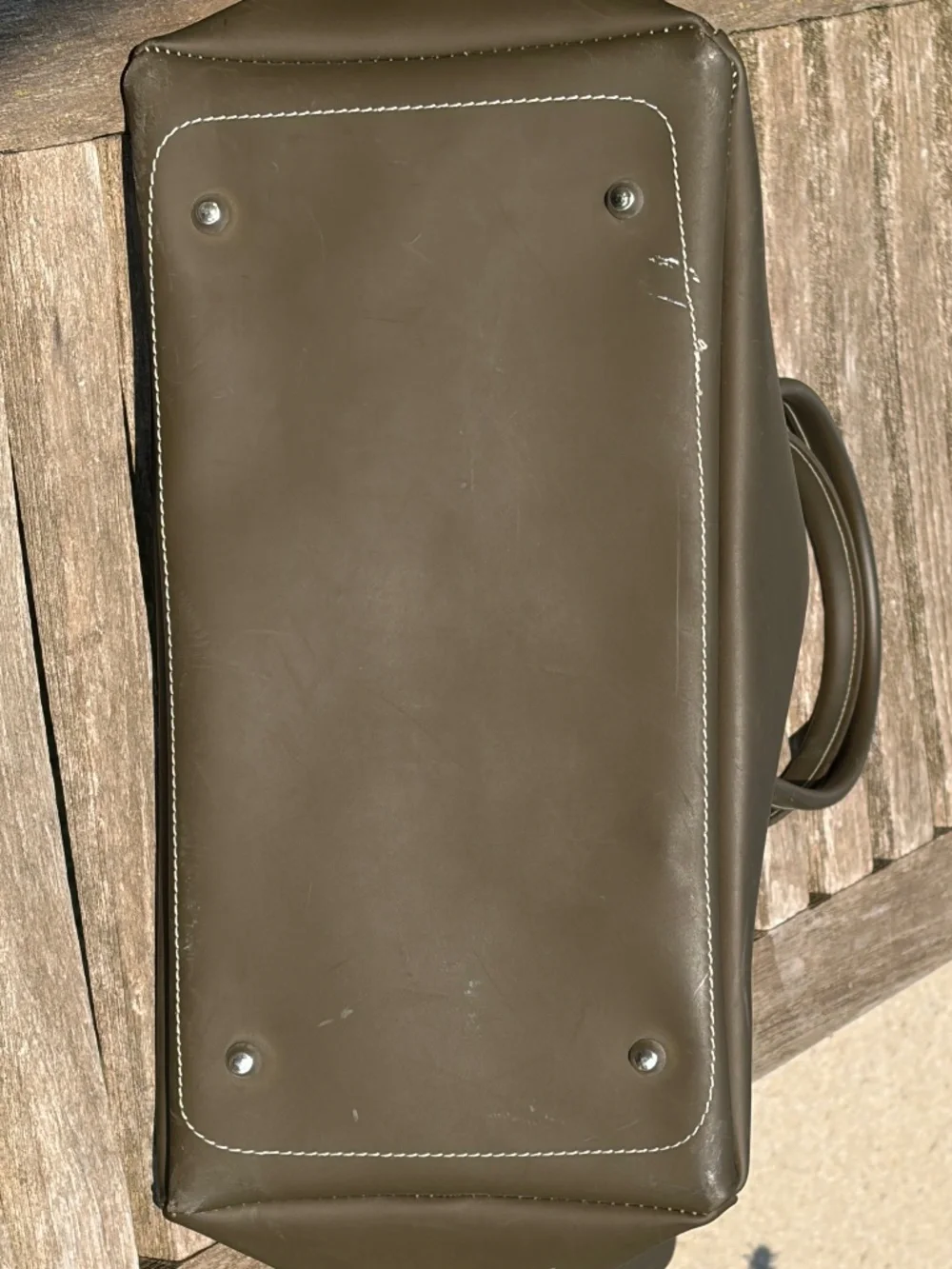 Vintage Y2K Made in Italy Matte Taupe Jelly Top Handle Satchel Purse Firkin MINT - Picture 10 of 16